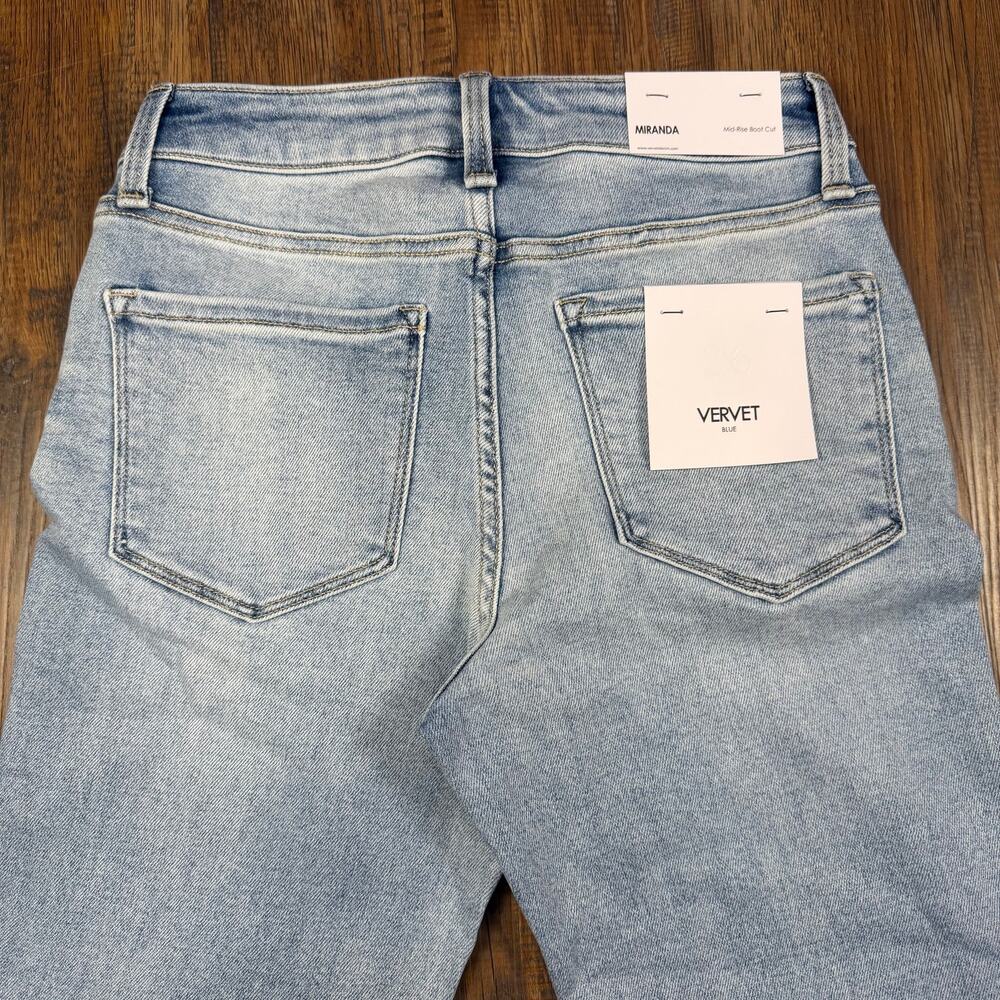 Flying Monkey Vervet blue Miranda mid rise boot cut jeans light wash size 26 - Picture 9 of 14